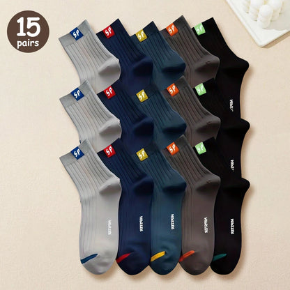 5/10/15/20 Pairs Men Socks Breathable Cotton Sports Stockings Comfortable Men Socks Sweat Absorption Business Socks Letter Print