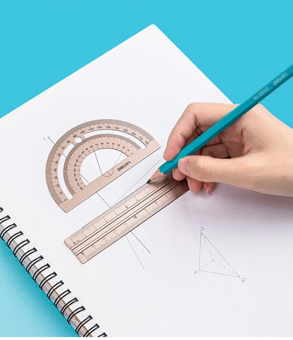 Children Study Aluminium Ruler Set Metal/Plastic/Soft Geometry Maths Drawing Compass Stationery Rulers Mathematical for School