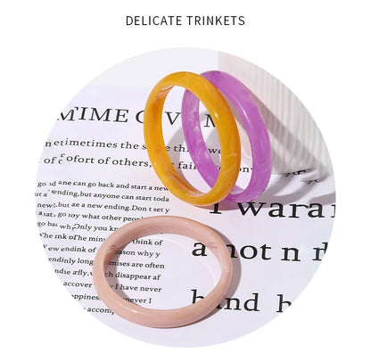 3pcs New Vintage Resin Acrylic Bangle Set for Women Jewelry Korean Cuff Bangles Bracelets with Charms Designer Round New Gifts
