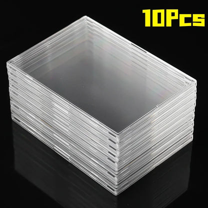 Transparent acrylic card storage clip-type game sports trading card display box K-pop idol photo protective cover non-magnetic
