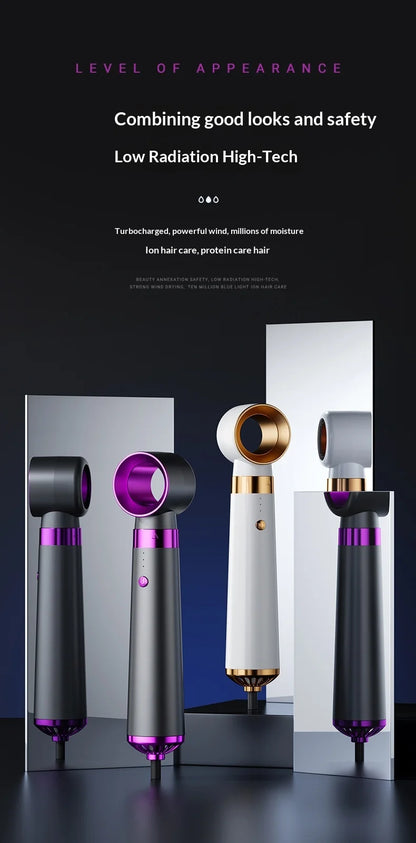 HOMEFISH 5-in-1 Electric Hair Dryer with Automatic Straight & Curling Iron Hot Air Comb & Diffuser for Outdoor Use AC Motor