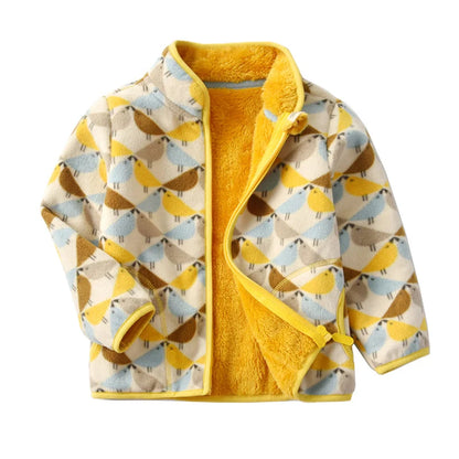 2-8T Children Jackets Outwears for Boys Girls Winter Autumn Fleece Zipper Cute Hot Selling  Warm Thick Baby Coats Clothing