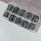 10 Rolls/Box New Black&White Lace Nail Transfer Stickers Sexy Lace Flower Full Wraps Nail Decals DIY French Manicure Decorations