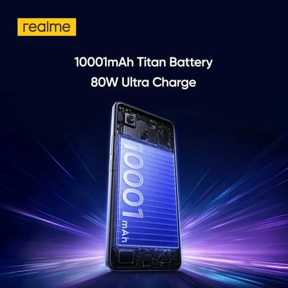 realme P4 Power 5G Smartphone 10001mAh Battery 80W Ultra Fast Charge MediaTek Dimensity 7400 Ultra 5G 6.8'' 144Hz Screen NFC 2026 Nest Mobile Phone Big Battery