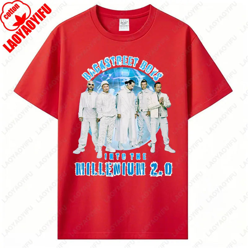 Backstreet Boys Millennium Tour Music Vintage Tshirt Men Women Hipster Popular Tops Summer Fashion Streetwear Unisex Tees Gift