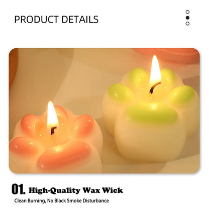 Cat Paw Shaped Scented Candle Handmade Decor For Pet Birthday Valentine Wedding Souvenir Diy Home Party Ornament Gift
