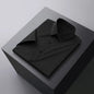 Men's Business Casual Solid Color Short Sleeve Shirt Summer Fashion No Ironing Comfortable Versatile Top for Men