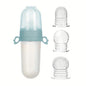 4pcs Baby Feeding Set: 1pc Silicone Spoon Feeder Bottle with Handle, 3-Size Mesh Bags-S, M, L. Baby Bottle, Feeding Bottle Set