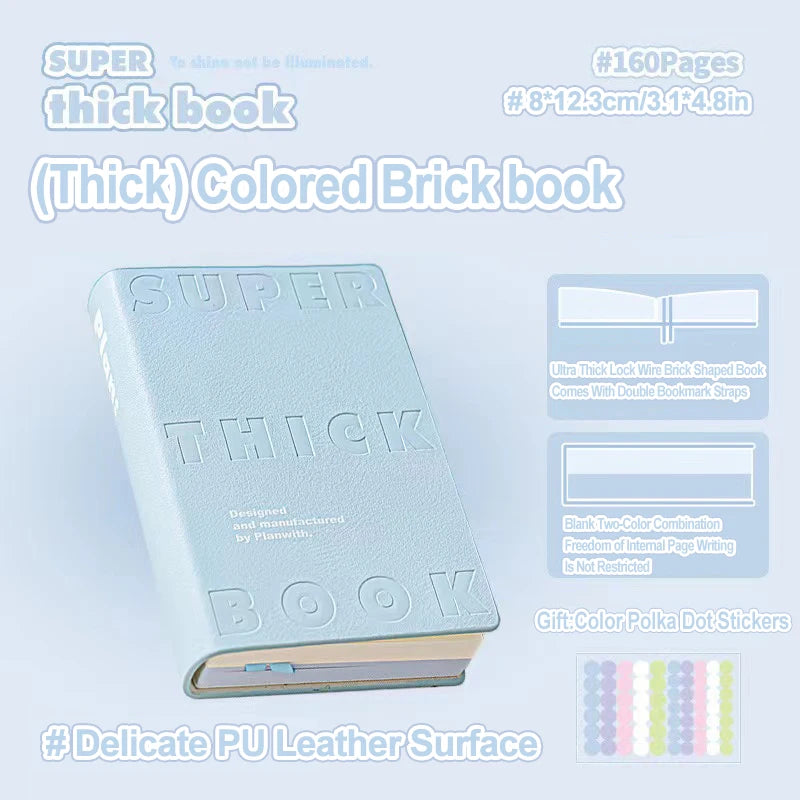 Notebook Color Brick Notebook High Appearance Thickened Portable Handbook Student Specific Mini Pocket Small Notebook Blank Note