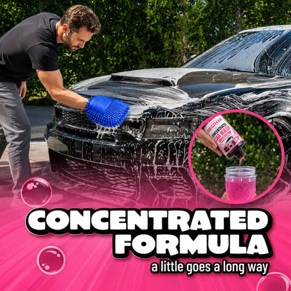 SIKEZHAN 3Pcs Car Wash Liquid with Microfiber Wash Mitt High Foam Auto Shampoo Vehicle Exterior Cleaner for Car Motorcycle Care