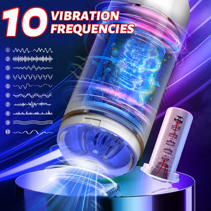 Sucking Vibration Male Masterburbatar Hands Free with 10 Sucking Vibration Modes Automatic Male Masturebster, Blowjobob Machine