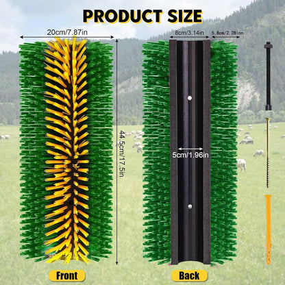 2 Livestock Cleaning Brushes 45cm Length Curved Design Nylon Bristles for Cattle  Horses Sheep