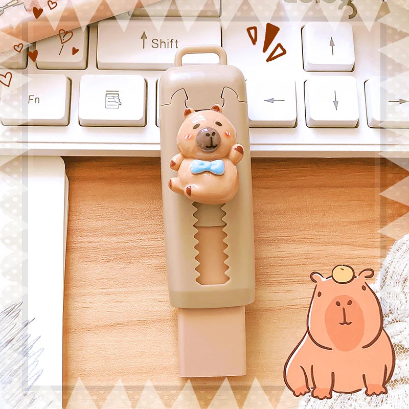 Kawaii Stationery Aesthetic stationery Office supplies school items Gift for kids Eraser  Cute Capybara  Eraser funny Rubber