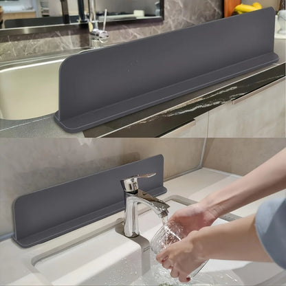 Silicone Sink Splash Guard Kitchen Sink Washbasin Water Barrier Sink Splash Cover with Suction Cup Kitchen Utensils