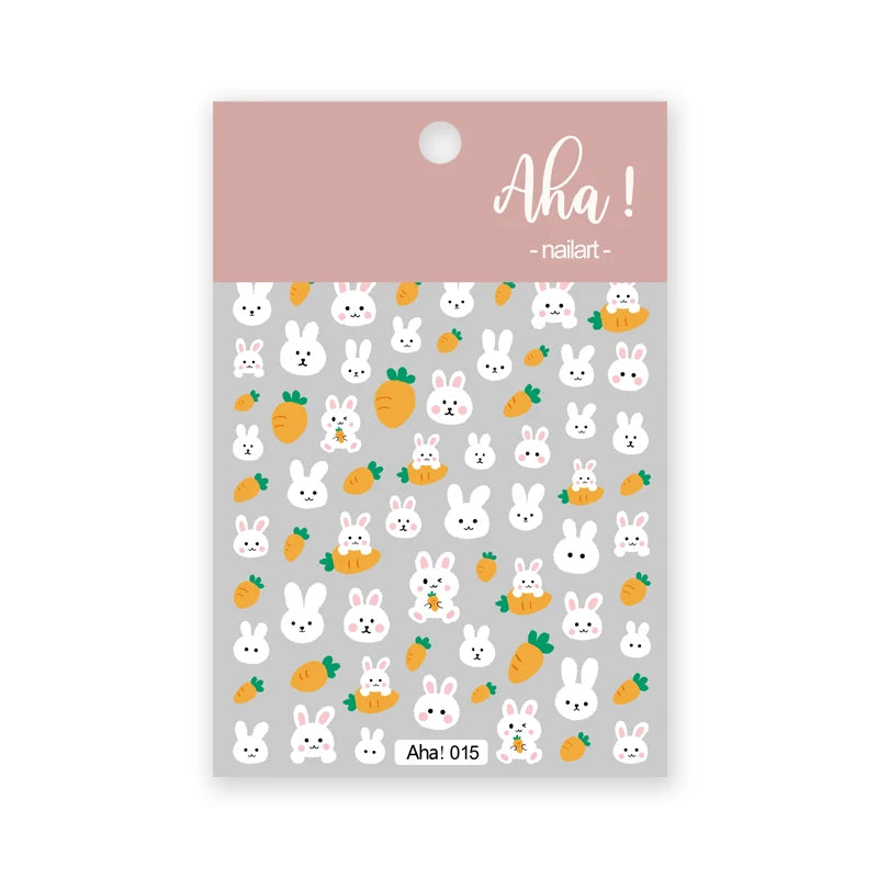 White Bloom Translucent Hollow Butterfly Heart Nail Sticker Press on Nails Decals Hollow Heart Star Moon Shape Sticker Sliders