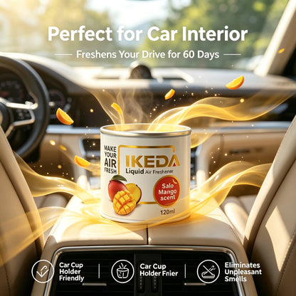 IKEDA Salo Mango Air Freshener Liquid 120ml, IKEDA Odor Eliminator, Long-Lasting Deodorizing Spray for Room & Car