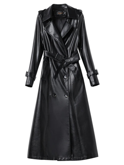 Real Leather Sheepskin Coat Women's Mid-Length Stylish Slimming Autumn Winter New Korean Style Coat Over-Knee Outerwear