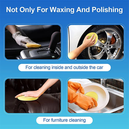 60-12PCS Car Waxing Polish Wax Foam Sponges High Density Detailing Applicator Pad Soft Sponge Detail Washing Car Cleaning Tool