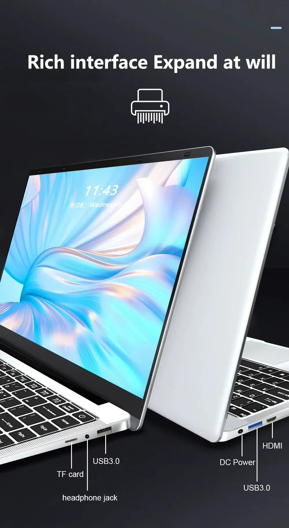 2026 New Office I7 Laptop Intel Core I7-8650U Windows 11 Pro 12GB RAM 1TB/2TB SSD 4K HD Notebook Study Laptops