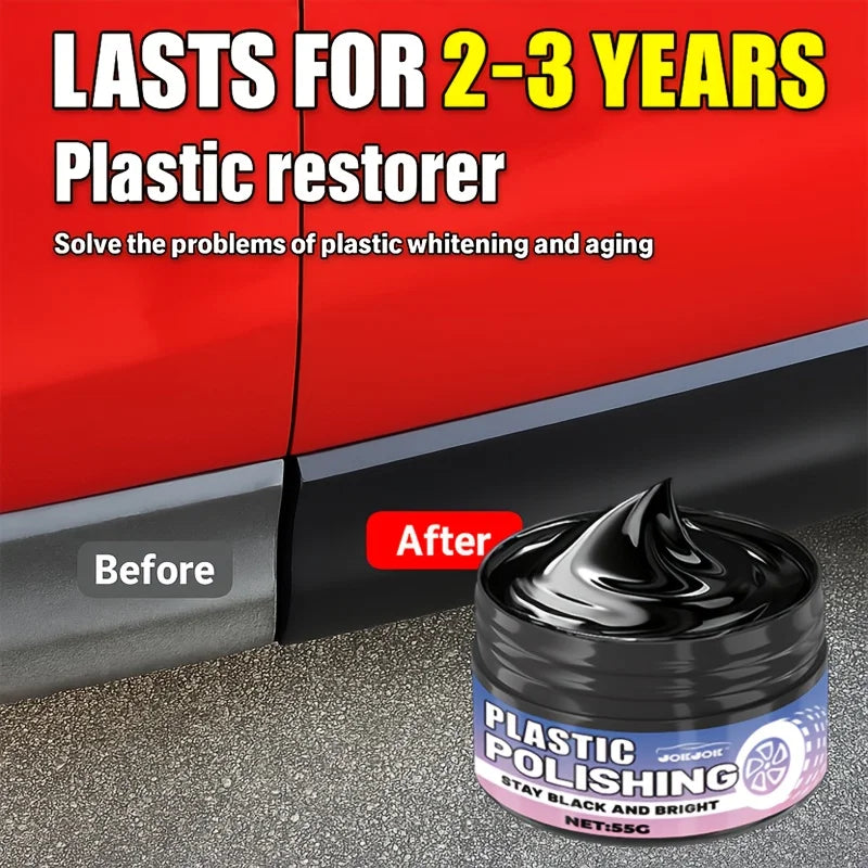 Plastic Polish Paste, Multi-Functional Dashboard Tire Sofa Repair Cream, Long-Lasting Gloss, Car Interior Vinyl Scratch Remover