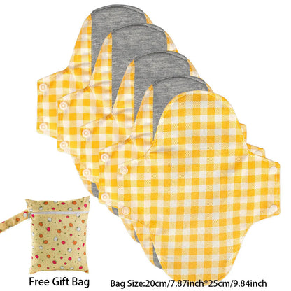 BIAI 5PCS Anti-slip Graphene Sanitary Pads With Wet Bag Reusable Care Pads Breathable Maternity Menstrual Pads For Women 20*23CM