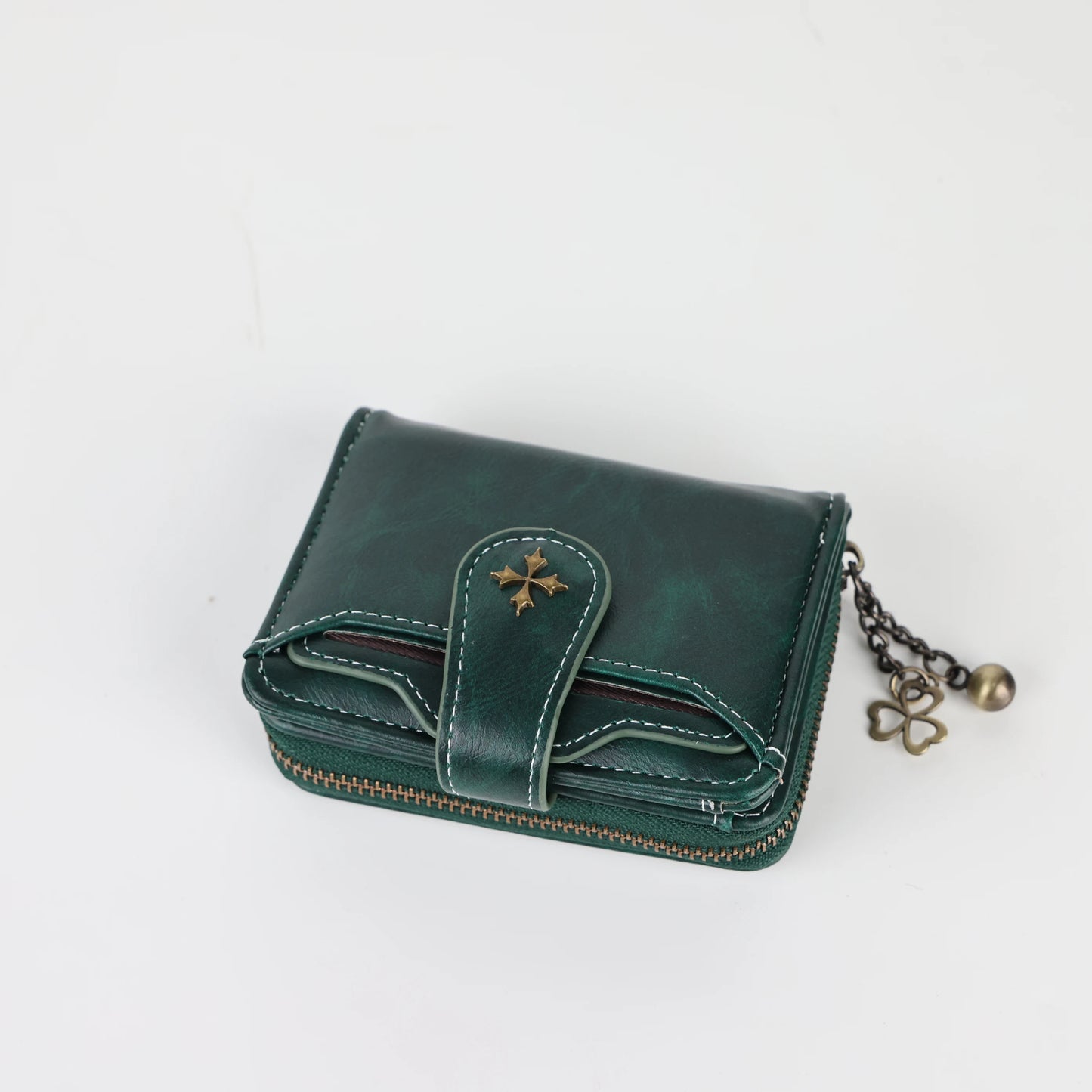Women's short European and American fashion buckle wallet zipper coin purse