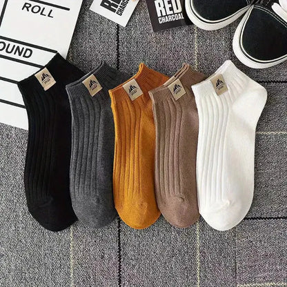 5/10/20/30 Pairs Men Ankle Socks Fashionable Letter Sports Style Odor Proof Sweat Absorbing Breathable Invisible Running Socks