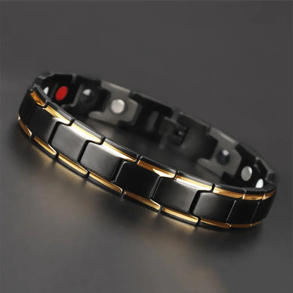 Hot Sale Luxury Fashion Health Energy Bracelet Men Stainless Steel Bio Magnetic Anti-fatigue Anti-radiation Bracelets Jewelry