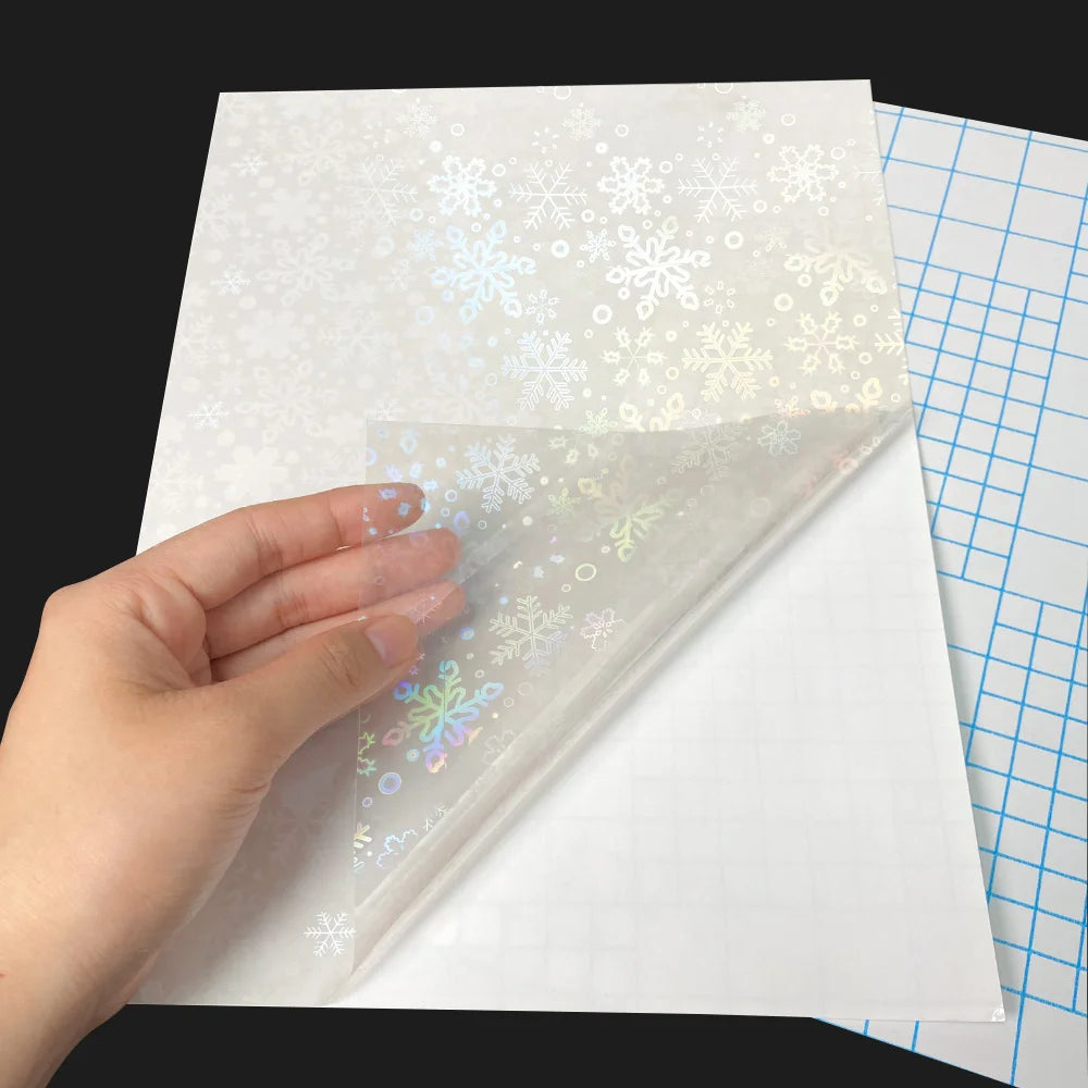 50 Sheets Broken Glass Hologram Cold Lamination Film Sticker A4 Sheets Star Shiny Dots DIY Package Card Photo Holographic Film