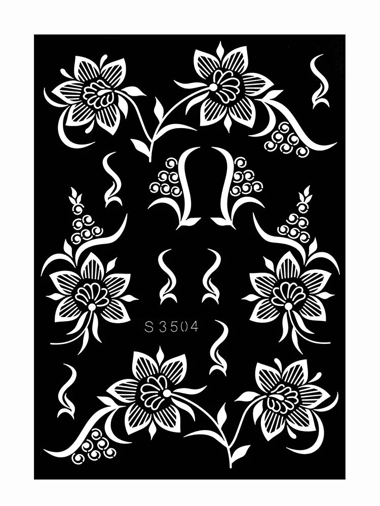 Flower Tattoo Stencil Reusable Henna Template for Hand and Body Henna Tattoo Design for Wedding Festival Party Tattoo Tools
