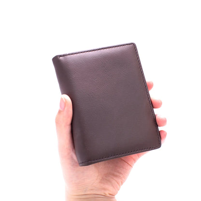 Men Wallet Genuine Leather Wallets for Men Zipper Purse Vertical Business Wallets RFID Anti-Theft Credit Card Holder Money Bag