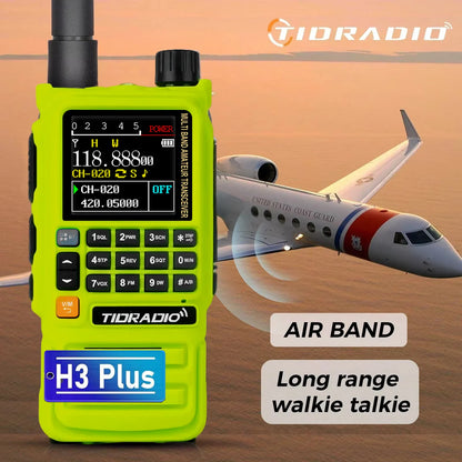 TIDRADIO H3 Plus Long Range Walkie Talkies Wireless Programming Air Band Long Range Tow Way Radio Frequency Copy Station