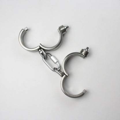 Heavy Duty Stainless Steel Handcuffs Ankle Cuffs Neck Collar Press Lock BDSM Restraints Bondage Adult Games Sex Toys for Couples