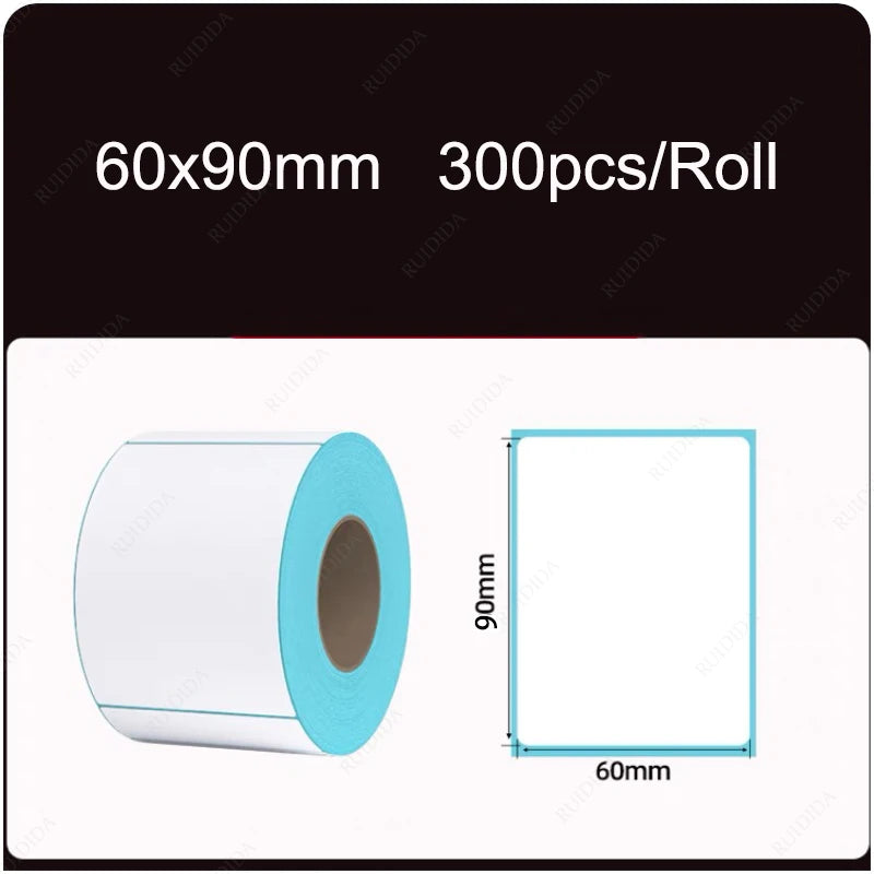 Width 40/50/60/70/80/90/100mm Self-Adhesive Stickers Shipping Thermal Label Barcode SKU Label Price Tag no Carbon Band Required