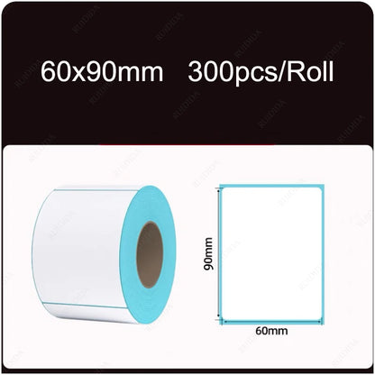 Width 40/50/60/70/80/90/100mm Self-Adhesive Stickers Shipping Thermal Label Barcode SKU Label Price Tag no Carbon Band Required
