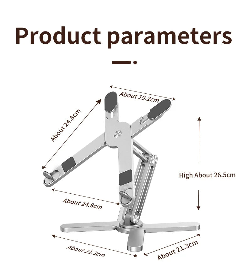 Foldable Laptop Stand 360°Rotation Notebook Table Aluminum Alloy Holder Portable Book Tablet Bracket with Heat Dissipation
