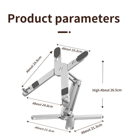 Foldable Laptop Stand 360°Rotation Notebook Table Aluminum Alloy Holder Portable Book Tablet Bracket with Heat Dissipation
