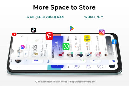 DOOGEE Note56 Pro Smartphone 32GB+128GB Android 16 6150mAh Battery 6.56'' 90Hz Screen 13MP+8MP Widevine L1 NFC Cell Phone