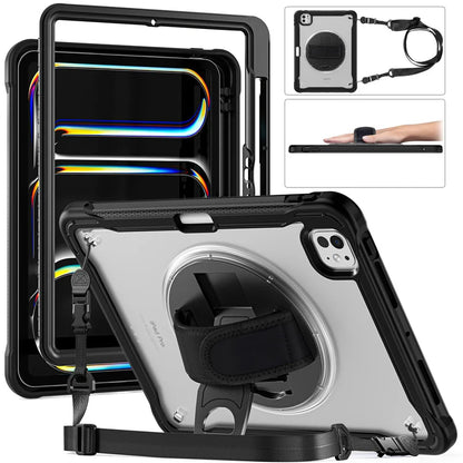 For iPad Pro 11 12.9 13 inch 2024 Case Shockproof Cover iPad Air 11 4th 5th 10 10th 10.9 10.2 9/8/7th 11th Generation Case+Strap