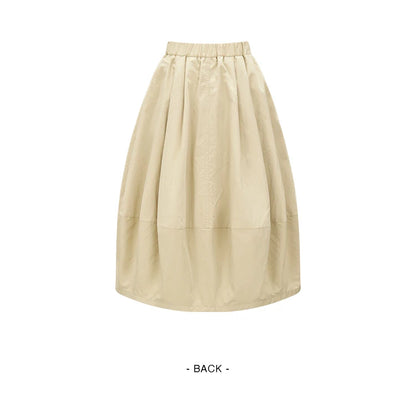 Semir Skirt Women's Solid Textured A-Line High Waist – Casual Long With Elastic Band Woman Clothing