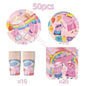 Peppa Pig Birthday Party Decorations Balloons Plate Cup Banner Tableware Set for Baby Shower George Page Party Favors Kids Gifts