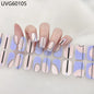 20/22Tips UV Semi cured Gel Nail Stickers Waterproof Long Lasting Full Gel Nail Wraps Press On Nail Decal DIY Manicure