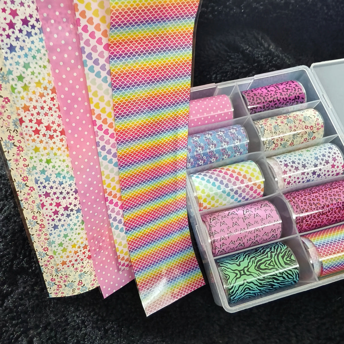 10Rolls Halloween  Flower Plaid Angel Marble  Bow Nail Foils Transfer Paper  Nail Art Stickers   Decal  Nails Decoration