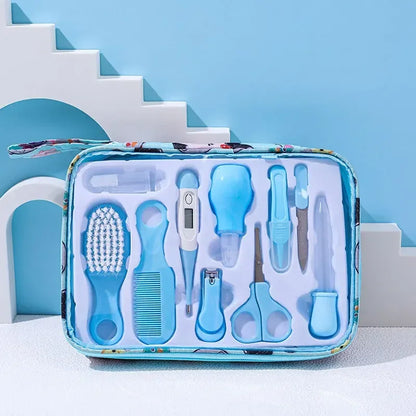 Care & Cleaning Set- 10 - Piece Baby  Newborn Nail Clipper Set, Safe Comb & Brush Gift Box