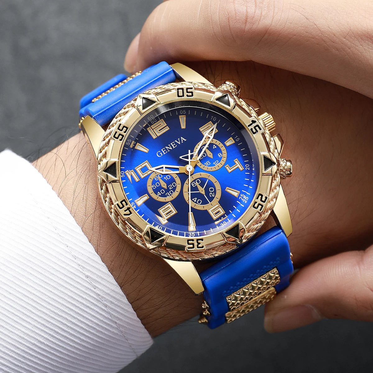 Luxury Arabic Dial Men Business Quartz Watch Fashion Silicone Strap Wristwatch For Man Clock Reloj Hombre (Without Box)