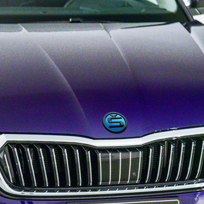 80/90/100mm Car Front Grille Hood Emblem Rear Trunk Badge Sticker For Skoda S Logo Octavia Fabia Superb Kamiq Kodiaq VRS Rapid
