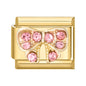 Hot Zircon Rose Flowers Heart Pearl Bowknot Cherry Pendant Italian Charm Links Fit 9mm Stainless Steel Bracelet Women DIY Making
