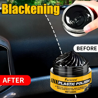 Farienne Plastic Scratch Repair Paste 55ml- Universal Blackening Cream for Car Interiors, Tires, Dashboards, Doors, Bumpers