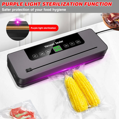 6 in 1 Vacuum Sealer Machine, 6 Modes Multi-Functional Food Vacuum Sealer with 10PCs Vacuum Bags, 30cm Longer Seal Food Sealer Built-In Cutter, Keep Meat Vegetables Snacks Fruits Grains Fresh