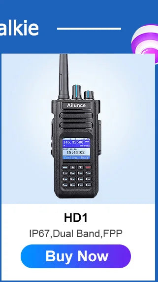 Ailunce HD1 DMR Walkies Talkies Long Range Walkie Talkies Portable Radio FM Communication Emergency Radio Ham Radio Station GPS